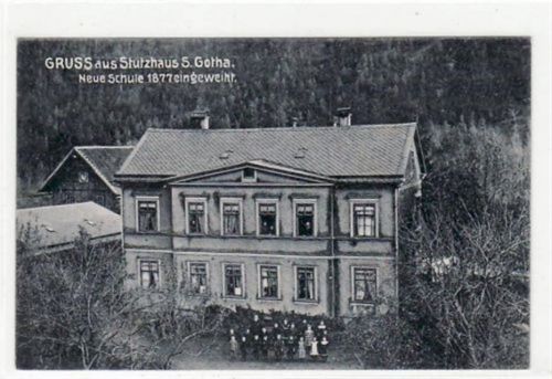 Gruß aus Stutzhaus bei Gotha. Neue Schule ungelaufen Top Erhaltung.