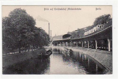 Berlin Kreuzberg mit Blick auf Hochbahnhof Möckernbrücke ungelaufen Gute Erhaltung.