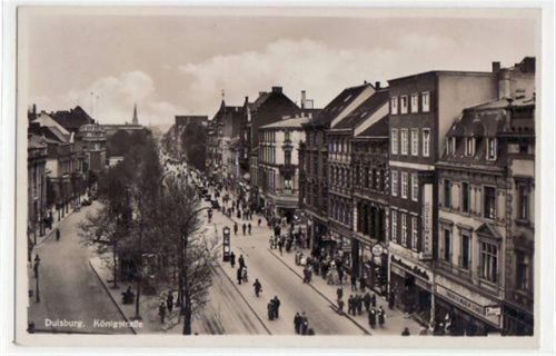 Duisburg Duisburg mit Königstraße gelaufen, mit Marke und Stempel von 1933 kleiner Knick oben rechts, sonst gut erhalten