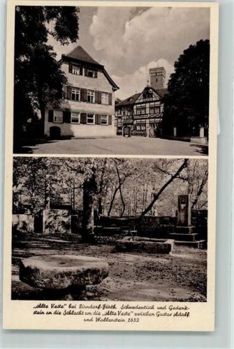 90513 W8502 Zirndorf , Mittelfr - Fachwerkhaus Alte Veste Schwedentisch Gedenkstein