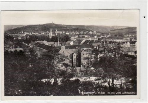 Arnstadt Arnstadt i. Thür. mit Blick vom Arnsberg gelaufen 1929. Leichter Stempeldurchdruck, sonst gut erhalten.