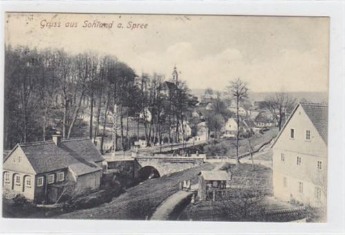 Sohland Gruss aus Sohland an der Spree. Totalansicht gelaufen 1922. Leichte Stempelspuren. Sonst gut erhalten.
