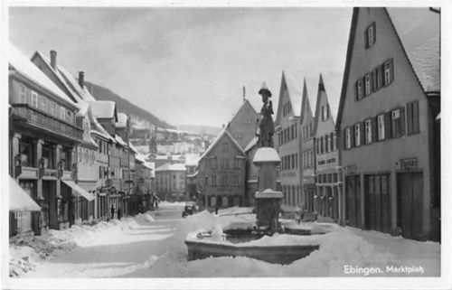 Ebingen. Marktplatz gelaufen. Ecken mit Albumabdrücken, leicht bügig, sonst gut erhalten