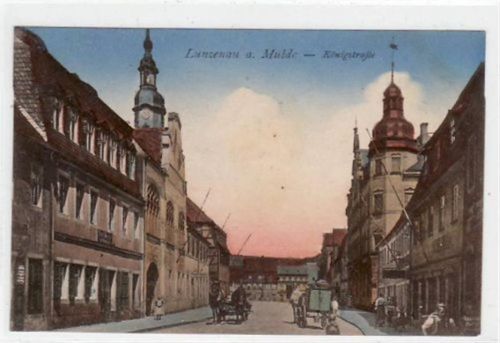 Lunzenau mit Königstraße ungelaufen Gute Erhaltung.