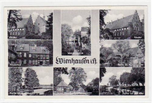 Wienhausen mit Kloster, Wassermühle und Partie a.d. Aller ungelaufen Gute Erhaltung.