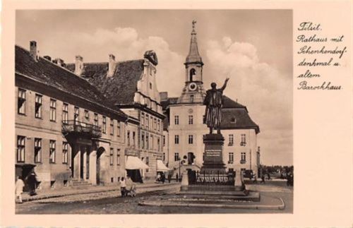 Tilsit Tilsit / Sowetsk. Rathaus Schenkendorfdenkmal alten Barockhaus ungelaufen Top Erhaltung.