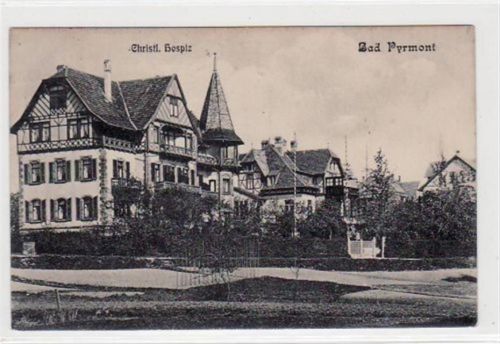 Bad Pyrmont Bad Pyrmont. christliches Hospiz gelaufen, 1918. Ecken mit Albumabdrücken, leicht fleckig, sonst gut erhalten