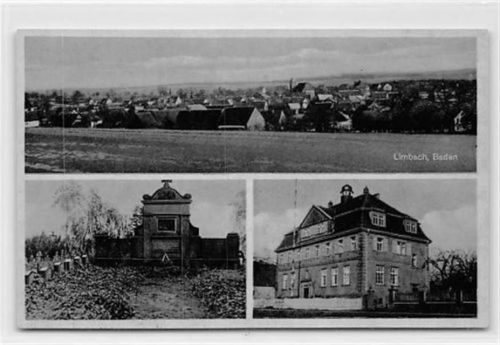 Limbach in Baden mit Denkmal und Einzelgebäude ungelaufen Gute Erhaltung.