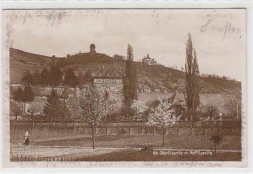 Oberlössnitz mit Hoflössnitz gelaufen, 1929. leichte Abschürfungen, leichter Stempeldurchdruck, sonst gut erhalten