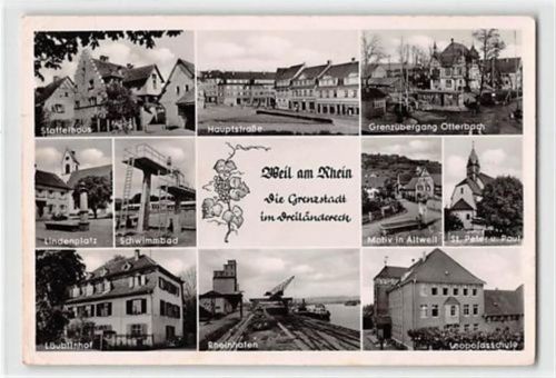 Weil am Rhein Weil am Rhein. Lindenplatz Läublinhof ungelaufen Leicht bügig, Rückseite fleckig, kleiner Knick oben links und unten links, sonst gut erhalten