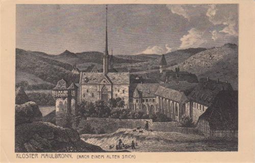 Maulbronn Maulbronn. Kloster nach einem alten Stich ungelaufen kleiner Knick unten links, sonst gut erhalten