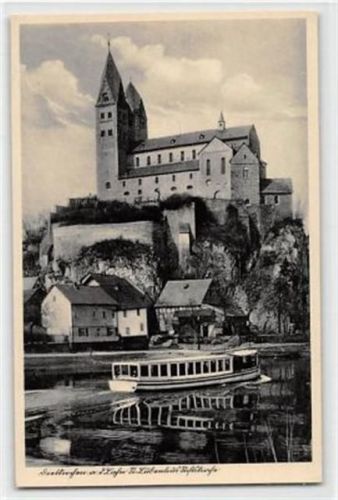 Dietkirchen an der Lahn. Blick auf die Stiftskirche ungelaufen Gute Erhaltung.