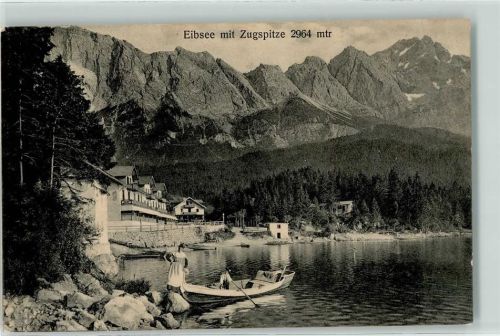 Eibsee Ruderboot Zugspitze Hotelstempel