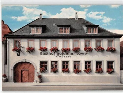 Mainstockheim. Gasthof goldener Löwe ungelaufen Rückseite leicht stockfleckig, leicht bügig, sonst gut erhalten