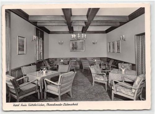 Oberrahmede bei Lüdenscheid. Innenansicht vom Hotel Haus Hüttebräucker ungelaufen Gute Erhaltung.