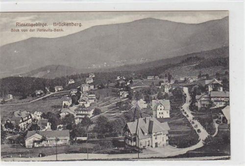 Brückenberg Brückenberg - Bierutowice / Kreis Hirschberg - Jelenia Góra im Riesengebirge mit Blick von der Perlewitz-Bank ungelaufen Gute Erhaltung.
