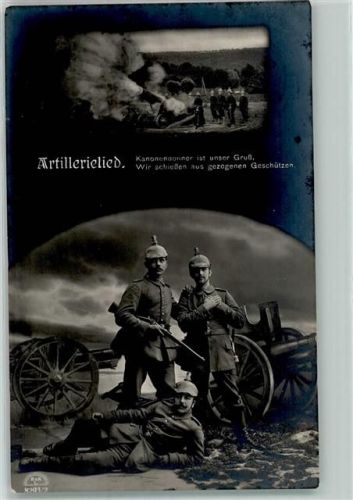 1917 Artillerielied Kanone Verlag Erkal Serie 8293-2 AK