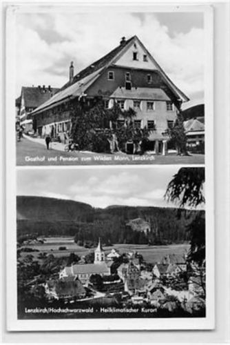 Lenzkirch Lenzkirch. Gasthof und Pension zum wilden Mann gelaufen. Marke entfernt. Leicht bügig, leicht fleckig, sonst gut erhalten