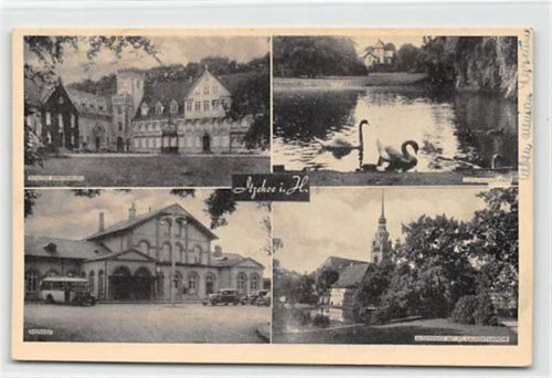 Itzehoe Itzehoe mit Schloss Breitenburg, Bahnhof, Adolf Hitler-Park und Klosterhof mit St. Laurentil-Kirche ungelaufen Gute Erhaltung. WK II