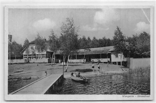 Wangerin / Wegorzyno - Kreis Regenwalde / Resko. Strandbad gelaufen kleiner Knick unten links und oben rechts, sonst gut erhalten