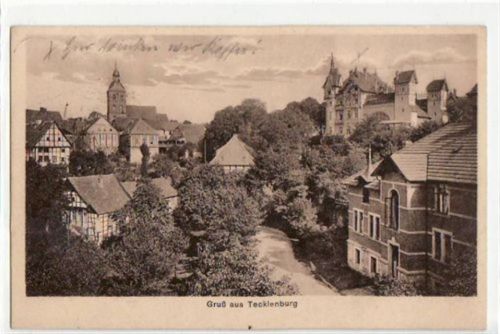 Tecklenburg mit Gesamtansicht gelaufen, mit Marke und Stempel von 1925. Gute Erhaltung.