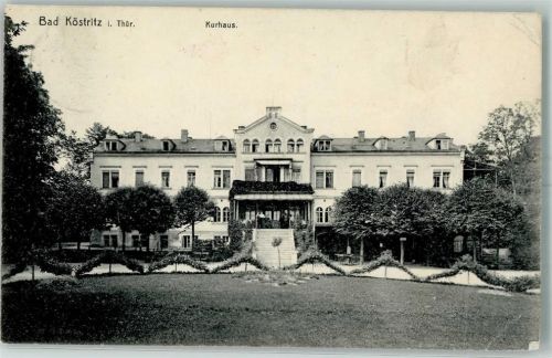 Bad Köstritz 1909 Kurhaus Treppenaufgang Hecke