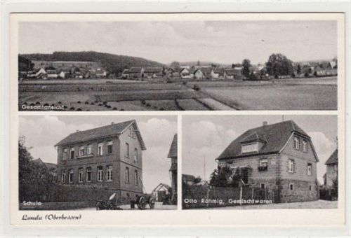Lumda in Oberhessen mit Totale, Schule und Gemischtwaren von Otto Röhmig ungelaufen Gute Erhaltung.