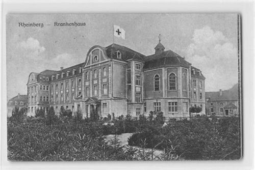 Rheinberg. Krankenhaus gelaufen kleiner Knick unten rechts, leicht fleckig, sonst gut erhalten