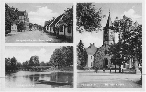 Plittersdorf mit Partie bei der Kirche, Altrheinbrücke, Hauptstraße und Schulhaus ungelaufen Top Erhaltung.