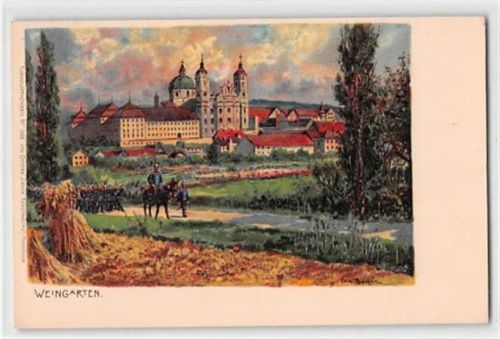 Weingarten Weingarten, Lithographie. Schloß ungelaufen um 1900 Gute Erhaltung.