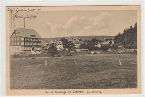 Braunlage Braunlage im Oberharz. Partie am Kollieweg gelaufen, 1916 kleiner Knick oben rechts, sonst gut erhalten