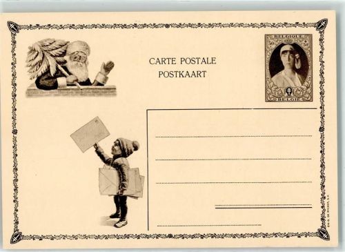Belgique 50 c Weihachtsmann Kind bringt Briefe AK