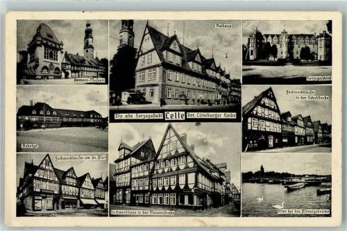 29221 W3100 Celle - Bomann-Museum Bahnhof Fachwerkhäuser Rathaus Herzogschloss Aller Schwäne