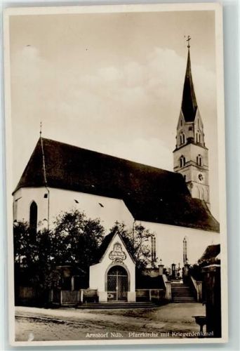 94424 W8382 Arnstorf - Pfarrkirche Kriegerdenkmal