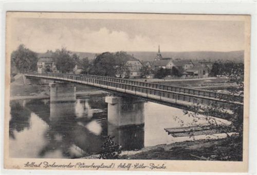 Bodenwerder Bodenwerder an der Weser. Adolf - Hitler - Brücke gelaufen, 1940. Gute Erhaltung. WK II