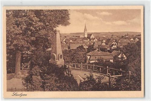 Saulgau Saulgau. Schillerdenkmal gelaufen. Leichter Stempeldurchdruck, sonst gut erhalten