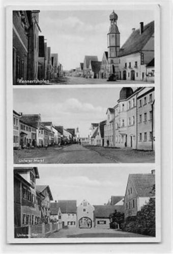 Rennertshofen. ein Blick auf den unteren Markt untere Tor ungelaufen Leicht bügig, Knick unten links, sonst gut erhalten