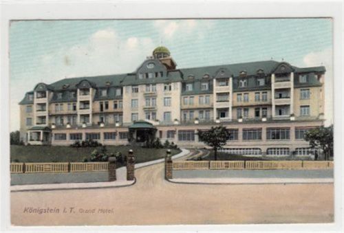 Königstein Königstein im Taunus. Grand Hotel gelaufen, 1908. Leicht fleckig, Ecken mit Albumabdrücken, sonst gut erhalten