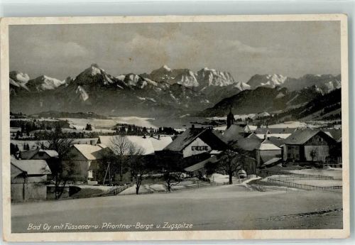 Oy mit Füssener u. Pfrontner Berge u. Zugspitze Winter