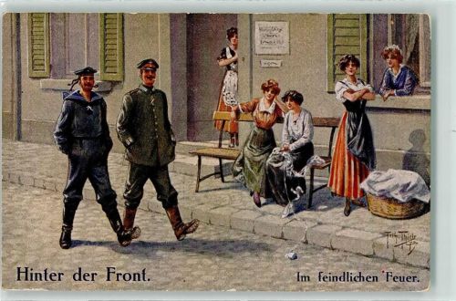 Verlag Gebr. Dietrich Serie 167/5 Hinter der Front Humor Flirten