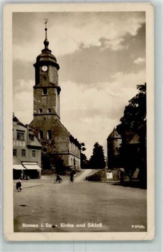 Nossen Kirche Schloss Fahrradfahrer
