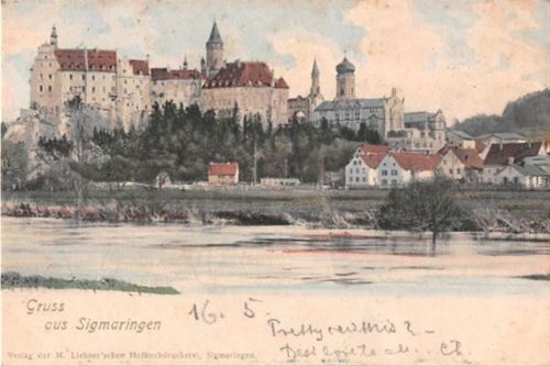 Sigmaringen Sigmaringen. Donau gelaufen. Leicht fleckig, leicht bügig, leichter Stempeldurchdruck, sonst gut erhalten