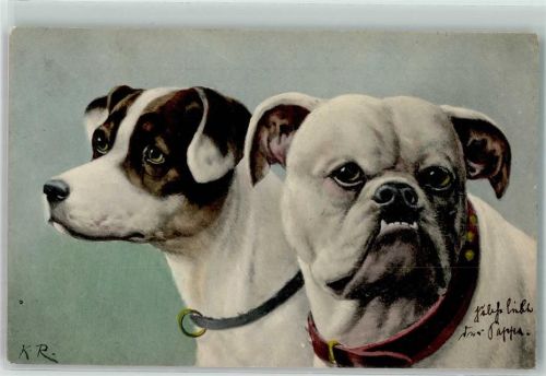 Hund 1918 Künstlerkarte