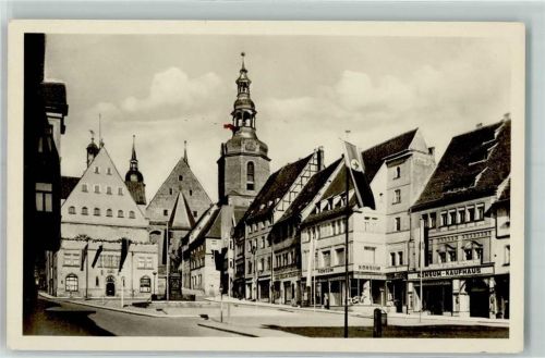 Lutherstadt Eisleben Markt Rathaus Kirche St Andreas Konsumkaufhaus