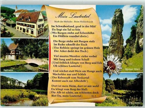 Hayingen Gasthaus Pension zum Hirsch und Gästehaus Kloker Bes. Fam. Kloker Rathaus Ochsenlöcher Spitzer Stein