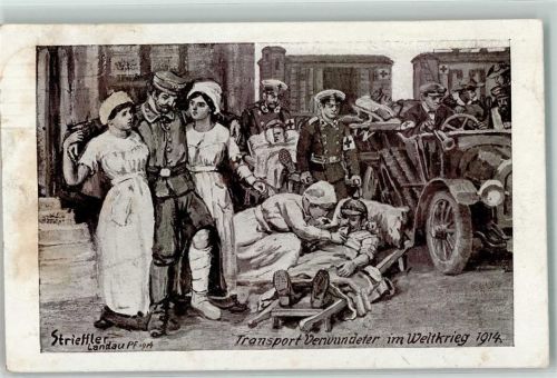 1915 Rotes Kreuz helfen Verwundeten WK I AK