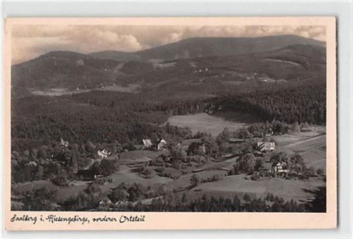 Saalberg - Kreis Hirschberg / Jelenia Góra im Riesengebirge. vordere Ortsteil gelaufen 1942. Leichter Bug an der rechten unteren Ecke , sonst gut erhalten
