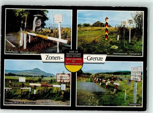 Eußenhausen Zonen-Grenze Grenzschranken Grenzschilder