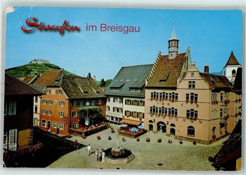 Staufen Brunnen Blumen Staffelhaus Turm