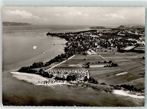 Dingelsdorf Fliegeraufnahme Blick zur Insel Mainau
